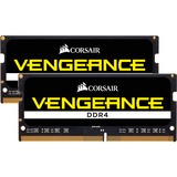 Corsair SO-DIMM 8 GB DDR4-2400 (2x 4 GB) Dual-Kit, Arbeitsspeicher schwarz, CMSX8GX4M2A2400C16, Vengeance
