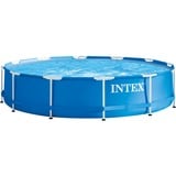 Intex Frame Pool Set Rondo, Ø 366cm x 76cm, Schwimmbad blau, Kartuschenfilteranlage ECO 604G