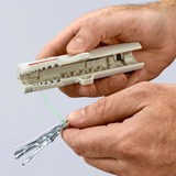 KNIPEX Abmantelungswerkzeug für Datenkabel 16 65 125 SB, Abisolier-/ Abmantelungswerkzeug Befestigungsclip, Öffnungsfeder und Sperrklinke
