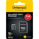 Intenso Premium 256 GB microSDXC, Speicherkarte schwarz, UHS-I U1, Class 10