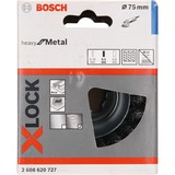 Bosch X-LOCK Topfbürste Heavy for Metal, Ø 75mm, gezopft 0,5mm Stahldraht, für X-LOCK Winkelschleifer