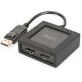 Digitus DisplayPort Splitter 4K 1x2, Splitter & Switches schwarz, 10 cm