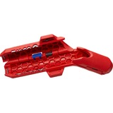 KNIPEX ErgoStrip Universal-Abmantelungswerkzeug, Abisolier-/ Abmantelungswerkzeug rot/blau, für Rechtshänder