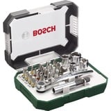 Bosch Schrauberbit- / Ratschen-Set, 26-teilig, Knarre grün
