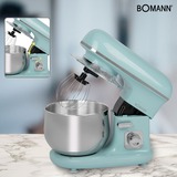 Bomann Knetmaschine KM 6030, Küchenmaschine türkis/silber, 1.100 Watt