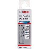 Bosch HSS-Spiralbohrer PointTeQ, Ø 1,5mm x 40mm, 10 Stück Arbeitslänge 18mm