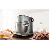 Bosch MUM9AX5S00 Küchenmaschine OptiMUM silber, 1.500 Watt, Serie 8, integrierte Waage, Timer, Profi-Patisserie-Set