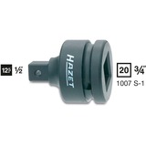 Hazet KRAFT-Schlagschrauber-Adapter 1007S-1, Steckschlüssel- Adapter schwarz, Bohrung für Sicherungsstift, 3/4" > 1/2"