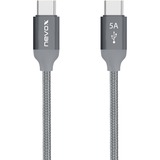 Nevox USB 2.0 Kabel, USB-C Stecker > USB-C Stecker grau, 1 Meter, PD, Laden mit bis zu 100 Watt