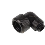 Alphacool Eiszapfen 16mm HardTube Anschraubtülle 90° drehbar, Verbindung schwarz, G1/4 für Acryl-Messingrohre - Deep Black