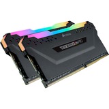 Corsair DIMM 16 GB DDR4-3600 (2x 8 GB) Dual-Kit, Arbeitsspeicher schwarz, CMW16GX4M2D3600C18, Vengeance RGB PRO, INTEL XMP