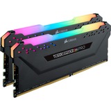 Corsair DIMM 16 GB DDR4-3600 (2x 8 GB) Dual-Kit, für AMD Optimiert , Arbeitsspeicher schwarz, CMW16GX4M2Z3600C18, Vengeance RGB PRO, INTEL XMP