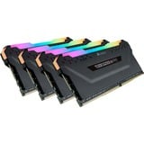 Corsair DIMM 32 GB DDR4-3600 (4x 8 GB) Quad-Kit, Arbeitsspeicher schwarz, CMW32GX4M4D3600C18, Vengeance RGB PRO, INTEL XMP