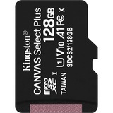 Kingston Canvas Select Plus 128 GB microSDXC, Speicherkarte schwarz, UHS-I U1, Class 10, V10, A1