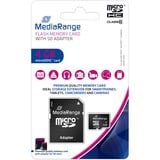 MediaRange 4 GB microSDHC, Speicherkarte schwarz, Class 10
