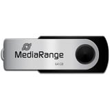 MediaRange Flexi-Drive 64 GB, USB-Stick schwarz/silber, USB-A 2.0