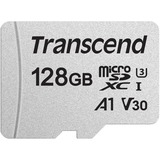 Transcend 300S 128 GB microSDXC, Speicherkarte silber, UHS-I U3, Class 10, V30, A1