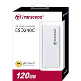 Transcend ESD240C 120 GB, Externe SSD silber, USB-C 3.2 Gen 2 (10 Gbit/s)