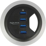 DeLOCK Tisch-Hub 4x USB 3.0 60mm, USB-Hub 
