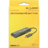 DeLOCK USB-C Card Reader, Kartenleser schwarz, Retail