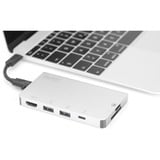 Digitus USB Type-C Multiport Travel Dock, Dockingstation silber, HDMI, USB-A