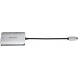 Targus USB 3.2 Gen 1 Multiport-Hub, USB-C Stecker > USB-A + USB-C Buchse + HDMI Buchse, USB-Hub silber, PD, Laden mit bis zu 100 Watt