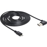 DeLOCK EASY-USB 2.0 Kabel, USB-A Stecker 90° > Micro-USB Stecker schwarz, 5 Meter, rechts / links abgewinkelt
