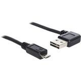 DeLOCK EASY-USB 2.0 Kabel, USB-A Stecker 90° > Micro-USB Stecker schwarz, 5 Meter, rechts / links abgewinkelt