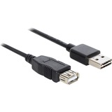 DeLOCK EASY-USB 2.0 Verlängerungskabel, USB-A Stecker > USB-A Buchse schwarz, 5 Meter, USB-A Stecker beidseitig verwendbar