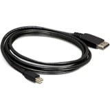 DeLOCK Kabel mini-DisplayPort > DisplayPort, Adapter schwarz, 1 Meter
