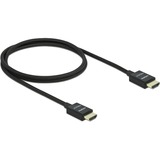 DeLOCK Koaxiales High Speed HDMI-Kabel 48 Gbps 8K 60Hz schwarz, 1 Meter