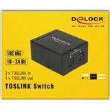 DeLOCK Switch 2x TOSLINK in > 1x TOSLINK out schwarz