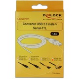 DeLOCK USB 2.0 Konverter, USB-A Stecker > Seriell TTL 6 Pin Header Buchse einzeln schwarz, 1,8 Meter
