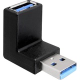 DeLOCK USB 3.2 Gen 1 Adapter, USB-A Stecker > USB-A Buchse 90° schwarz, nach oben / unten abgewinkelt
