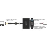 DeLOCK USB 3.2 Gen 1 Adapter, USB-C Stecker > USB-A + USB-C Buchse + VGA Buchse schwarz, 20cm, PD