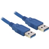 DeLOCK USB 3.2 Gen 1 Kabel, USB-A Stecker > USB-A Stecker blau, 1 Meter