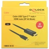 DeLOCK USB Adapterkabel, USB-C Stecker > HDMI 4K Stecker schwarz, 3 Meter