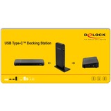 DeLOCK USB Type-C Dockingstation schwarz, DisplayPort, HDMI, USB-C, USB-A