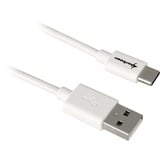 Sharkoon USB 2.0 Kabel, USB-A Stecker > USB-C Stecker weiß, 1 Meter