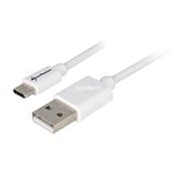 Sharkoon USB 2.0 Kabel, USB-A Stecker > USB-C Stecker weiß, 3 Meter