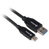 Sharkoon USB 3.2 Gen 2 Kabel, USB-A Stecker > USB-C Stecker schwarz, 1 Meter