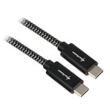 Sharkoon USB 3.2 Gen 2 Kabel, USB-C Stecker > USB-C Stecker schwarz/grau, 0,5 Meter, gesleevt