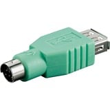 goobay USB 2.0 Adapter, USB-A Buchse > Mini-DIN 6-Stecker (PS/2) grün