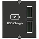 Bachmann Custom Modul USB-Charger, 2x USB-A, Ladegerät schwarz, für Tischsteckdosen