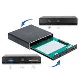 DeLOCK Externes Gehäuse für 2.5″ SATA HDD / SSD, Laufwerksgehäuse schwarz, mit zusätzlichem USB Type-C und Typ-A Port und SD Slot