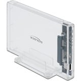 DeLOCK Externes Gehäuse für 2.5" SATA HDD / SSD mit USB Type-C Buchse, Laufwerksgehäuse transparent