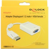 DeLOCK Adapterkabel Displayport 1.2 Stecker > VGA Buchse weiß, 12 cm