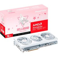 PowerColor Radeon RX 7800 XT Hellhound Sakura White 16GB OC, Grafikkarte RDNA 3, GDDR6, 3x DisplayPort, 1x HDMI 2.1