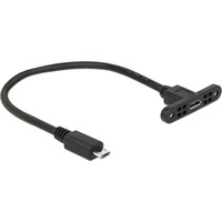 DeLOCK USB 2.0 Kabel, Micro-USB Stecker > Micro-USB Buchse zum Einbau schwarz, 25cm