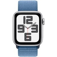 Apple Watch SE (2023), Smartwatch silber/blau, 40 mm, Sport Loop, Aluminium, Cellular